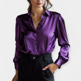 Viktorie - Satin Blouse with Collar
