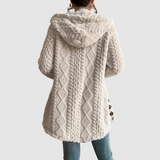 Barbora - Hooded Cardigan Made of Faux Fur