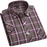 Plaid Short Sleeve Cotton Shirt