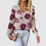 Meda - Elegant sweater with floral pattern