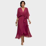 Monica Chiffon - Dress with a V-neck