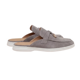 Light Gray Suede Mediterranean Mules