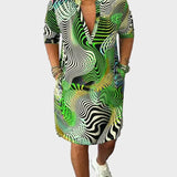 Mari - Colorful dress with a V-neckline