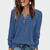 Ema - Women's Knit Sweater with Buttons