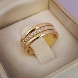 Elegant Double Ring with Zirconia Decoration