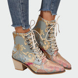 Meda - Leather Shoes with Flowers