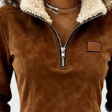 Petra – Elegant women's sweatshirt with fur and fringes