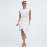 Maja - Asymmetrical Dress with Structured Shoulders