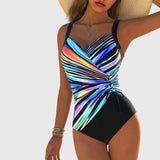 Heather - Fashionable High Elasticity Swimsuit with Crossed Front Detail