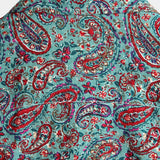 Vintage Short Sleeve Cotton Paisley Print Shirt for Men