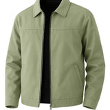 Light Twill Jacket for Men – Pea Green – Regular Fit
