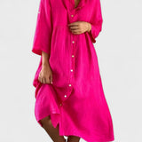 Isa - Cotton-Linen Shirt Dress
