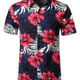 Short Sleeve Cotton Floral Shirt for Men