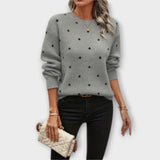 Ava – loose long-sleeve polka dot sweater