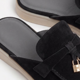 Black Suede Mediterranean Mules