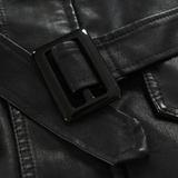 Elegant Long Leather Motorcycle Jacket