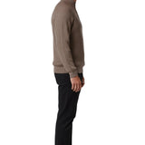 Men's Sweater with Half-Zip and Stand-Up Collar – Taupe Brown