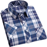 Plaid Short Sleeve Cotton Shirt