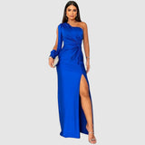 Meda - Elegant One-Shoulder Maxi Dress