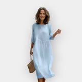 Dress with a Comfortable Cut for the Belly