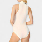 Sleeveless Jumpsuit with High Collar