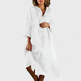 Isa - Cotton-Linen Shirt Dress