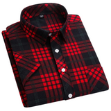 Plaid Short Sleeve Cotton Shirt