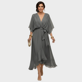 Monica Chiffon - Dress with a V-neck