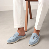 Blue Suede Mediterranean Mules