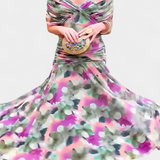 Magda - Long Floral Dress with V-Neck