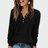 Ema - Women's Knit Sweater with Buttons