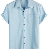 Casual Short Sleeve Cotton Shirt for Men