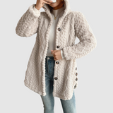 Barbora - Hooded Cardigan Made of Faux Fur