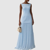 Eliška - Sleeveless Maxi Dress with Pleated Pattern