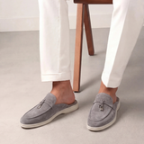 Light Gray Suede Mediterranean Mules