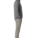 Men's Sweater with Half-Zip and Stand-Up Collar – Gray