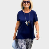 Zaneta – Elegant set with a fitted top and loose pants