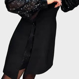 Iwona - Elegant dress with shimmering puff sleeves