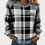 Ivy – Women's Patchwork Check Sweatshirt