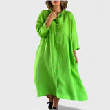 Isa - Cotton-Linen Shirt Dress