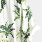 Men's Summer Cotton Shirt with Tropical Pineapple Pattern