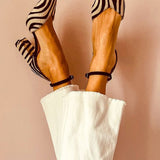 Zebrina™ - Mid-heel sandals in zebra pattern