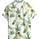 Men's Summer Cotton Shirt with Tropical Pineapple Pattern