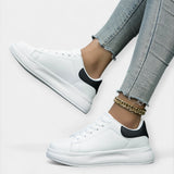 Stela - White Leather Sports Shoes