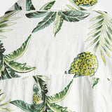 Men's Summer Cotton Shirt with Tropical Pineapple Pattern