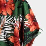 Men's short-sleeve shirt, green with flowers