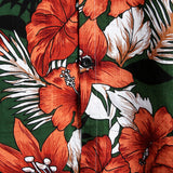 Men's short-sleeve shirt, green with flowers