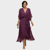 Monica Chiffon - Dress with a V-neck