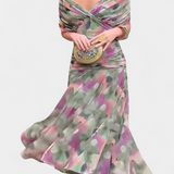 Magda - Long Floral Dress with V-Neck