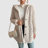 Barbora - Hooded Cardigan Made of Faux Fur